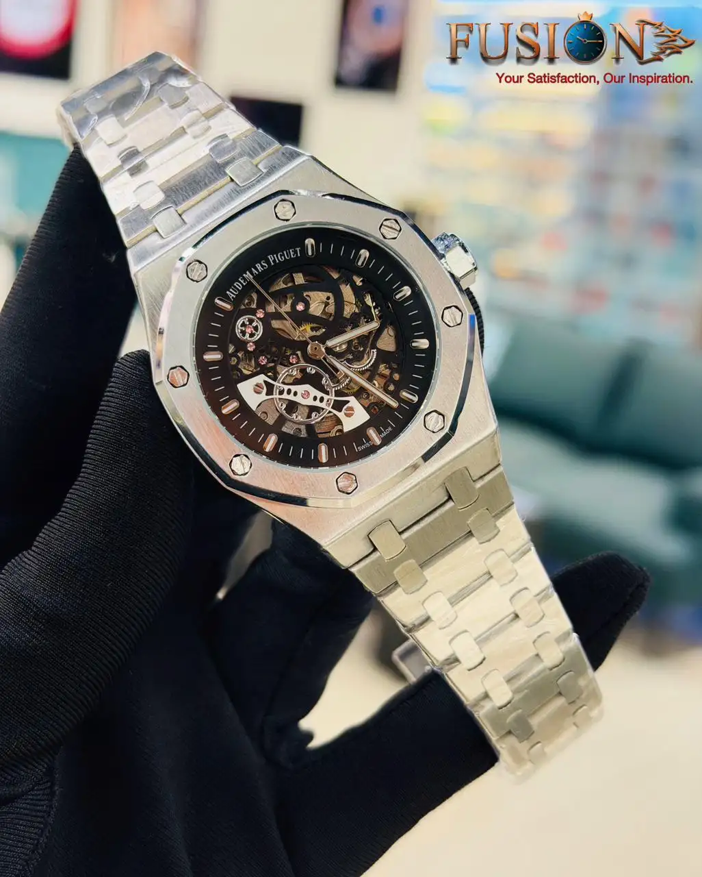 Audemars Piguet Skelaton Automatic Watch Black|| Semi AAA Grade Inspired Version