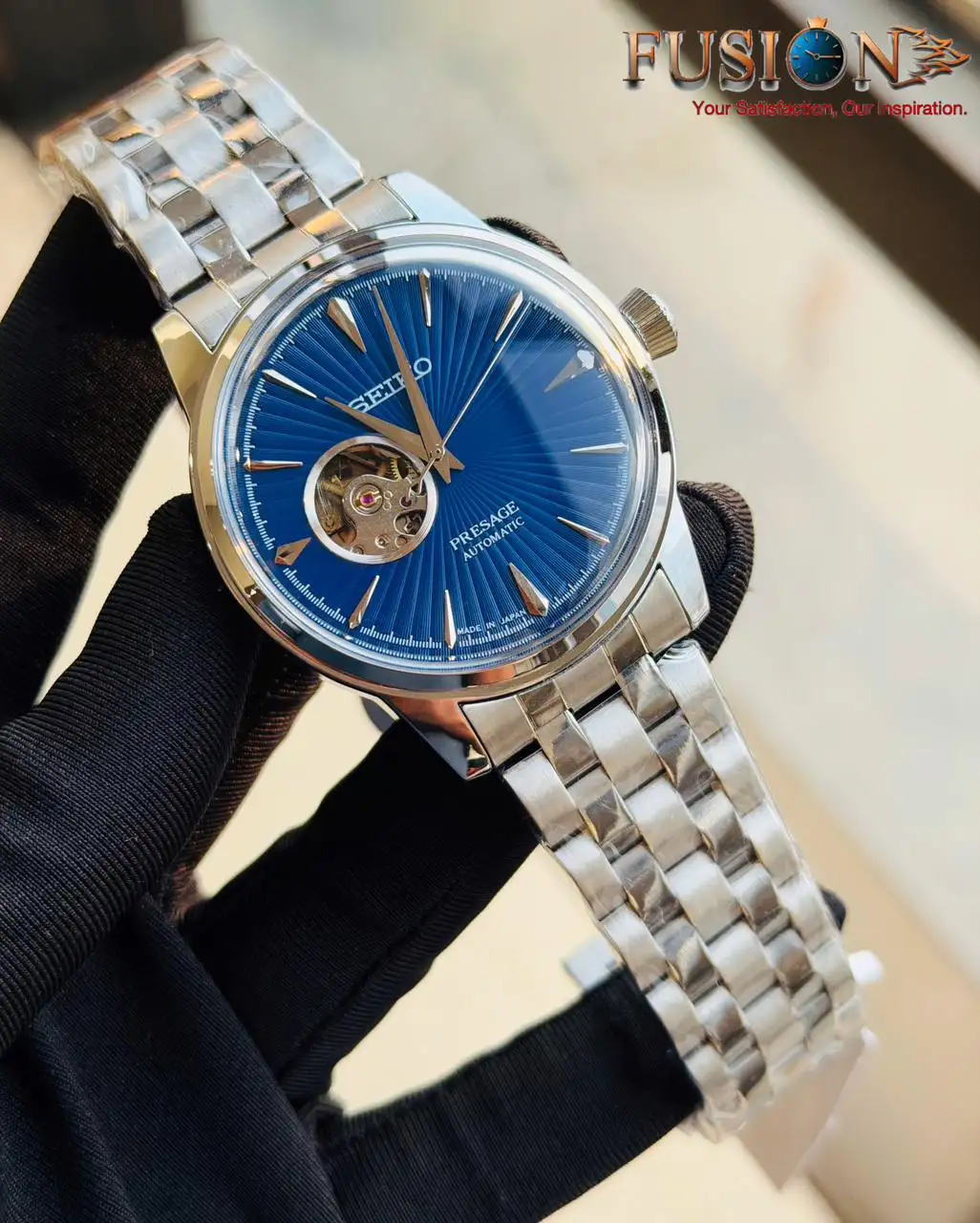 SEIKO Presage Open Heart Automatic Watch Silver Blue|| Semi AAA Grade Inspired Watch
